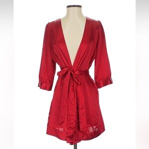 Victoria's Secret Vibrant Red Satin Robe